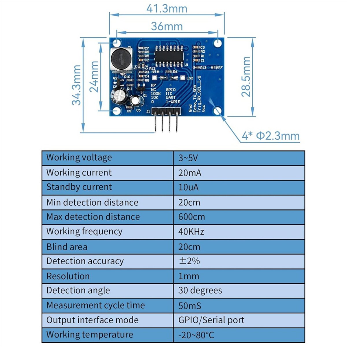 Ultrasonic Sensor Hc - DT38 2pcs Ultrasonic Distance Sensor for