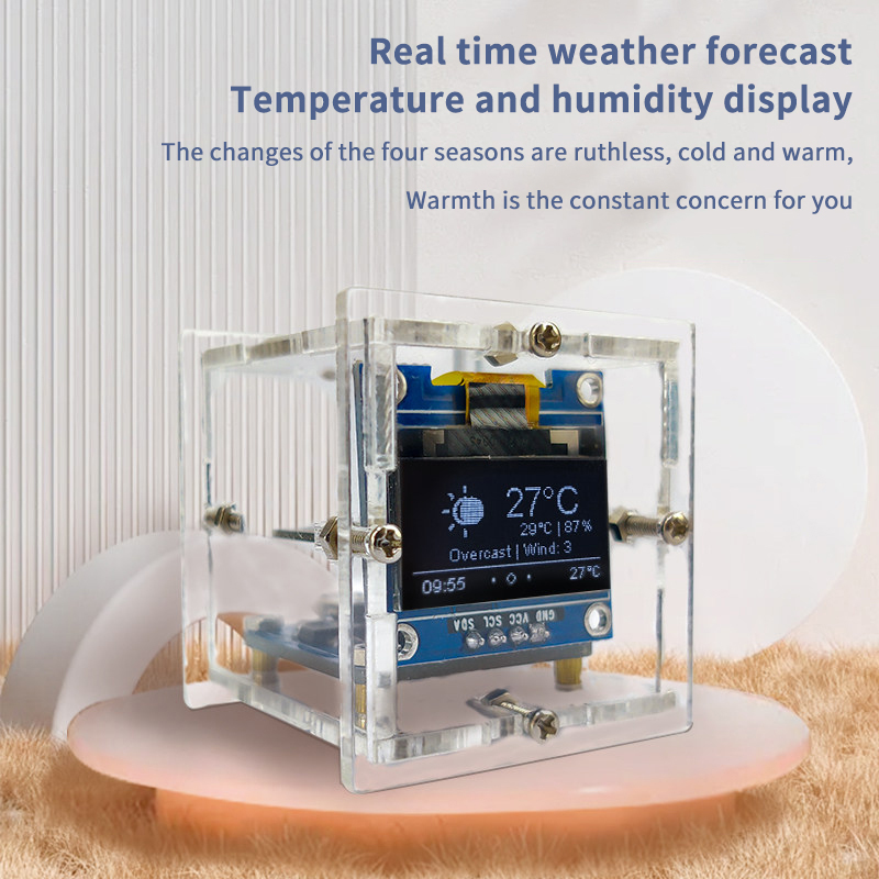 ESP8266 Mini Weather Clock Kit - Diy Electronics Project Kit review and price