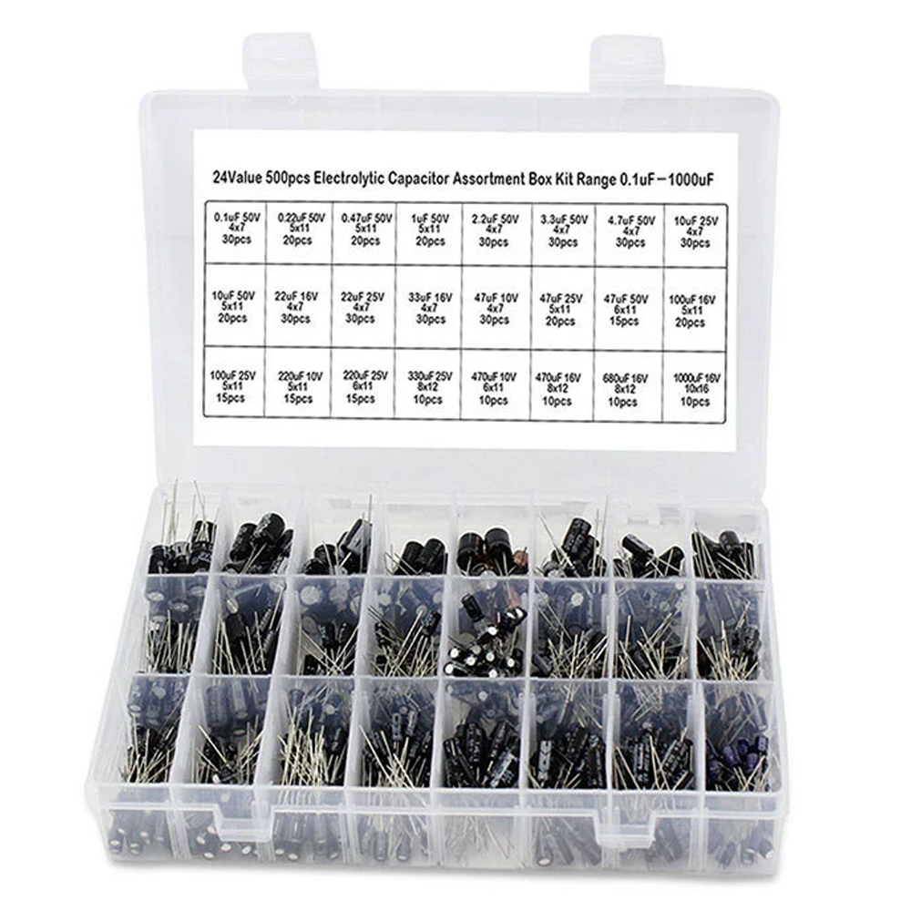 500Pcs Electrolytic Capacitor  - Capacitor Kit Assortment review and price