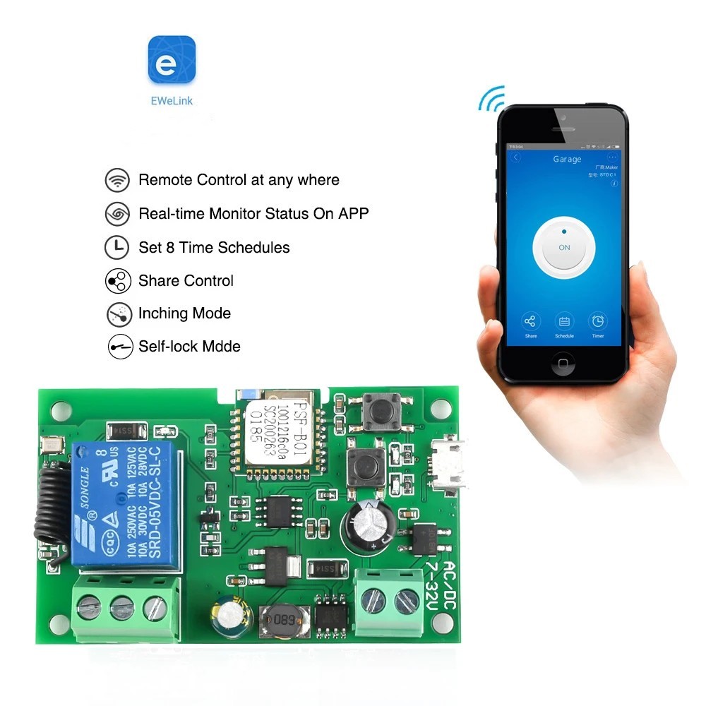 Ewelink AC/DC 5V 7V-32V 1 Chan - Relay Module 5V review and price