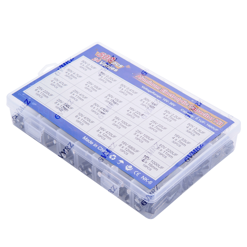 500PCS/lot 16-50V mix Electrol - Capacitor Kit Assortment review and price