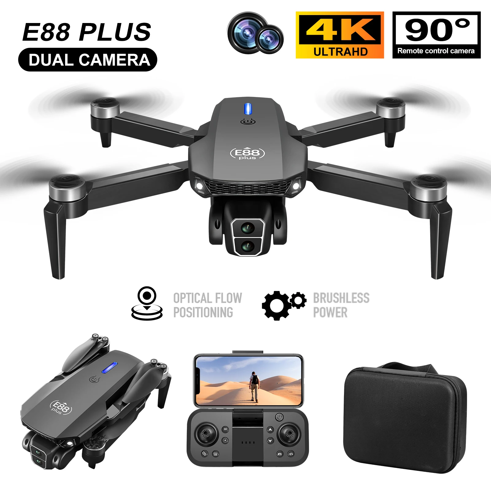 New E88 Plus Quadcopter Drone: - Diy Drone Electronics review and price