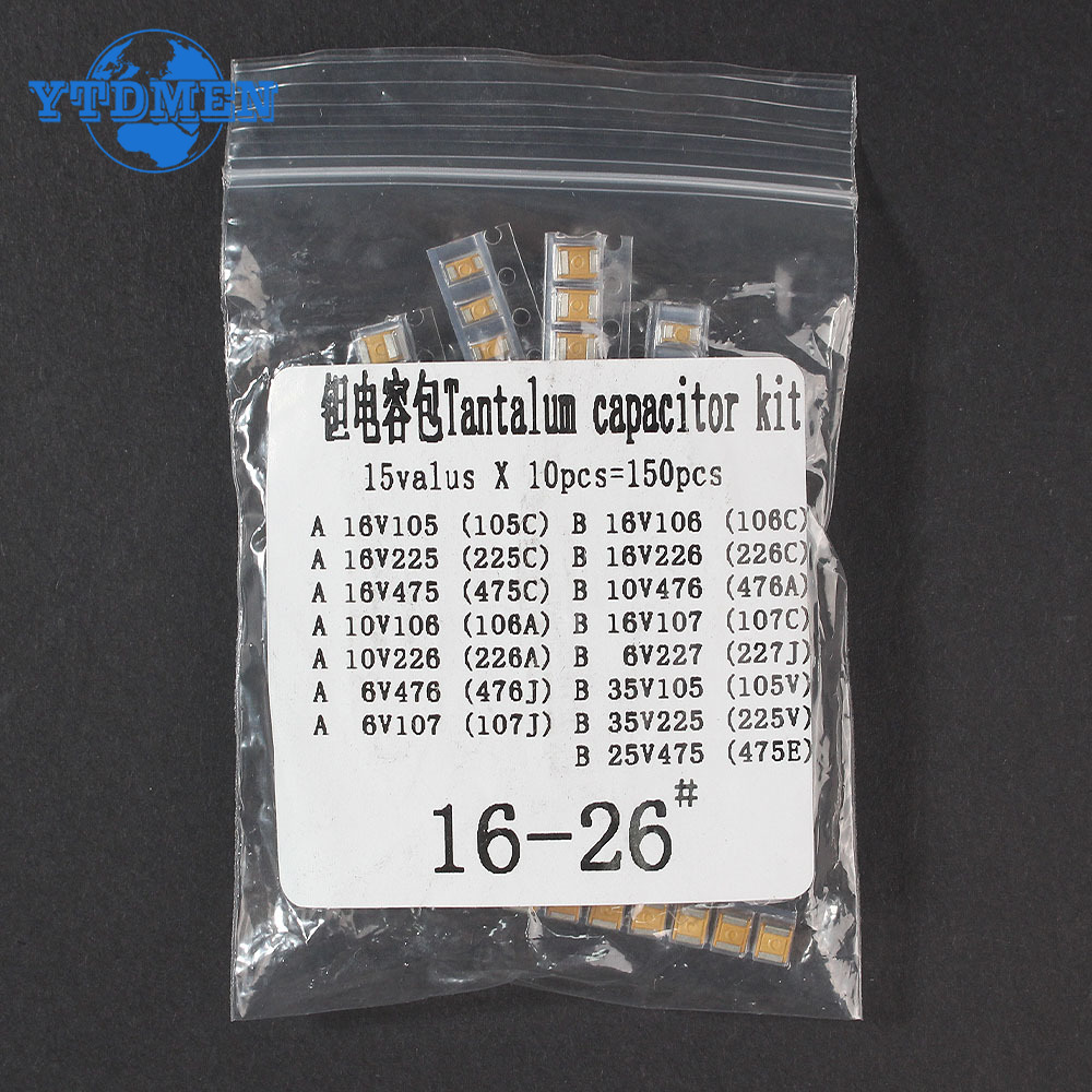 150PCS SMD Tantalum Capacitor  - Capacitor Kit Assortment review and price