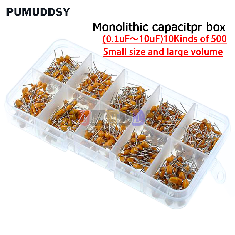 500pcs/lot 10values*50pcs 0.1u - Capacitor Kit Assortment review and price
