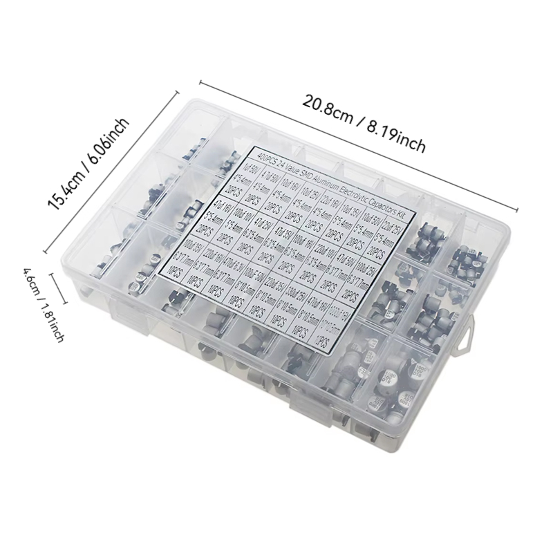 400PCS 24 Values SMD Aluminum  - Capacitor Kit Assortment review and price