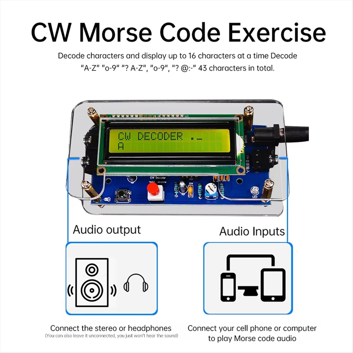 HDL DC9V CW Morse Code Decoder - Diy Electronics Board review and price